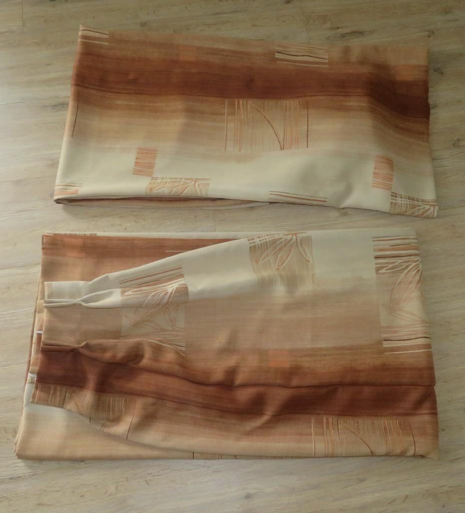 Gordijnen Licht Bruin/ Roodbruin, Beige, Zo goed als nieuw, 150 tot 200 cm, 50 tot 100 cm