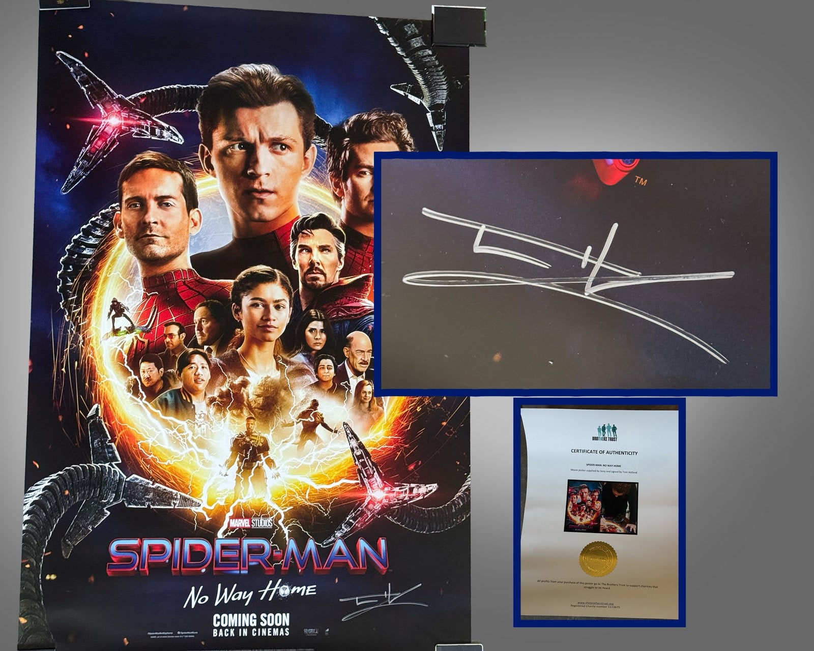 Spider- Man poster | gesigneerd door Tom Holland, Ophalen of Verzenden, Zo goed als nieuw, Film, Poster