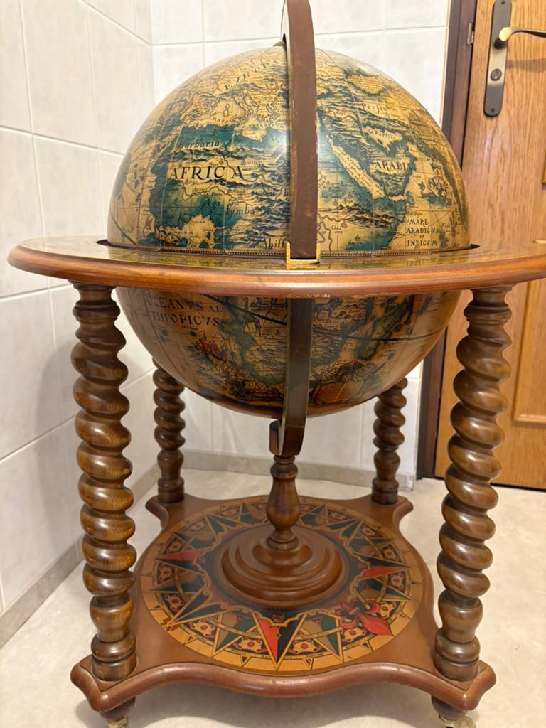 ANTIEKE bar globe drank bol wereldbol globebar barglobe, Ophalen