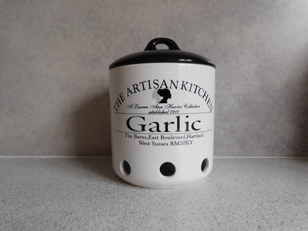 Voorraadpot Garlic the Artisan Kitchen Lauren Ann-Hunter, Ophalen of Verzenden, Zo goed als nieuw, Voorraadpot, Steen/keramiek