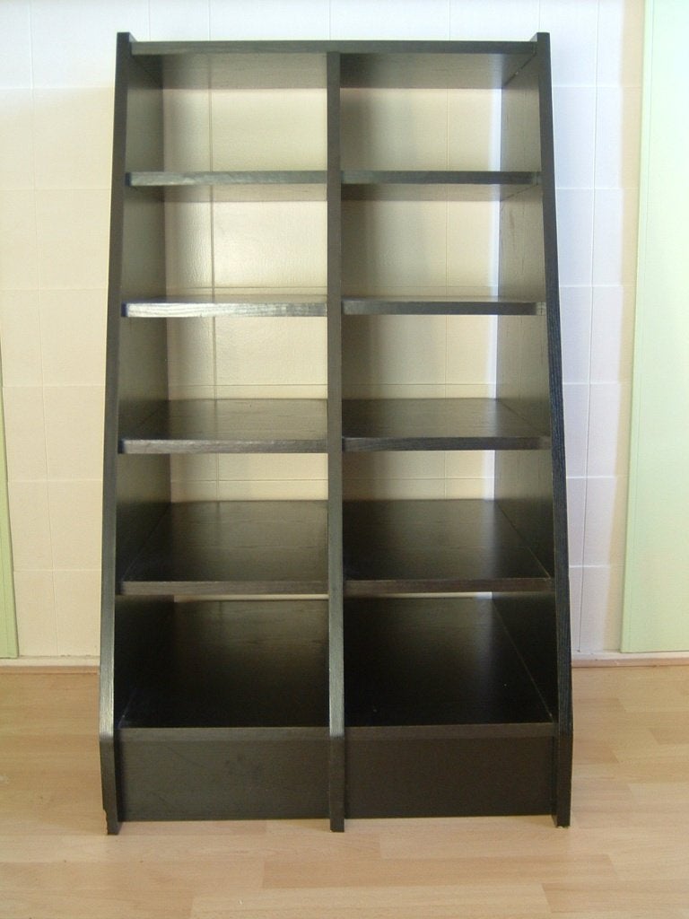 Zwarte open boekenkast / vakkenkast / opbergkast / wandkast, Huis en Inrichting, Ophalen, Met plank(en), Minder dan 50 cm, Gebruikt