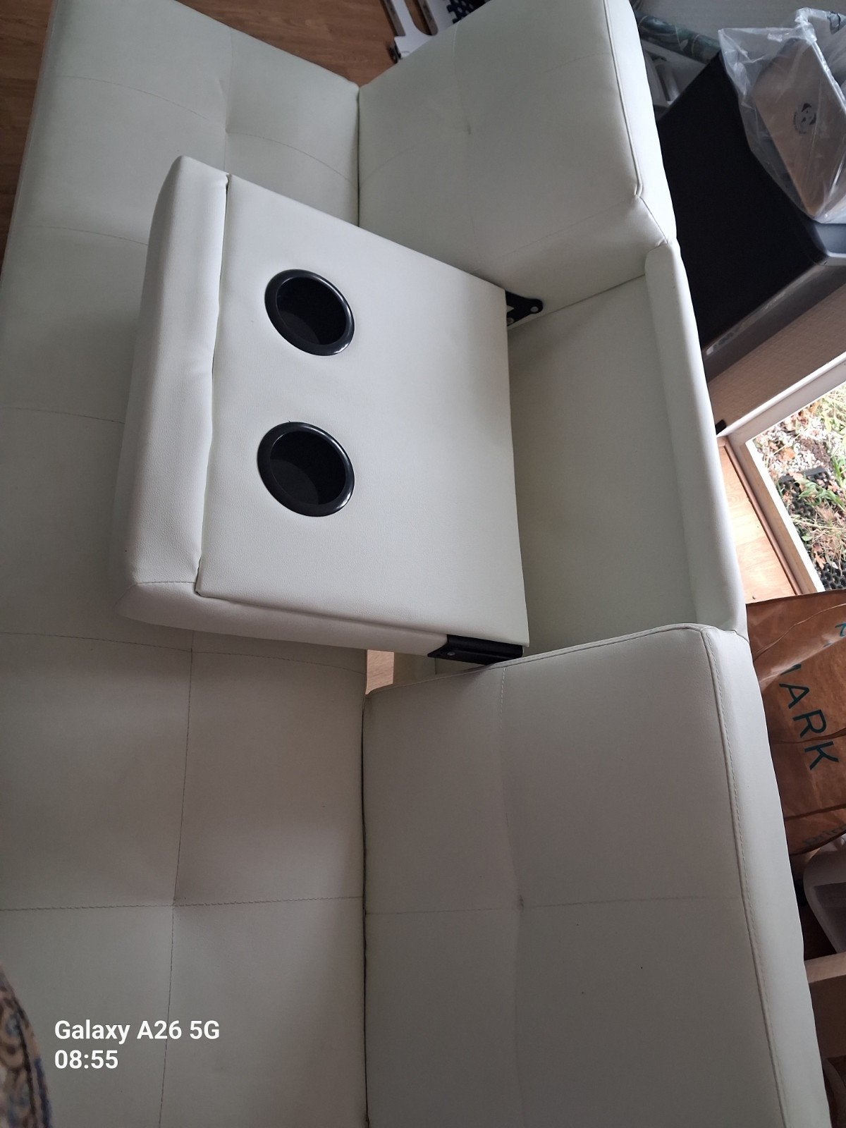 Slaapbank / Gamer bank met bekerhouders, Ophalen, Stof, Gebruikt, Modern, multifunctioneel