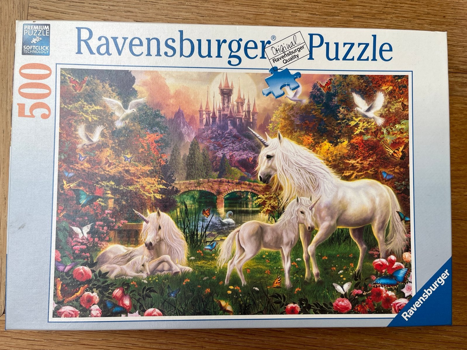 Ravensburger Legpuzzel Eenhoorns 500 stukjes, Ophalen of Verzenden, Minder dan 500 stukjes, Zo goed als nieuw, Legpuzzel