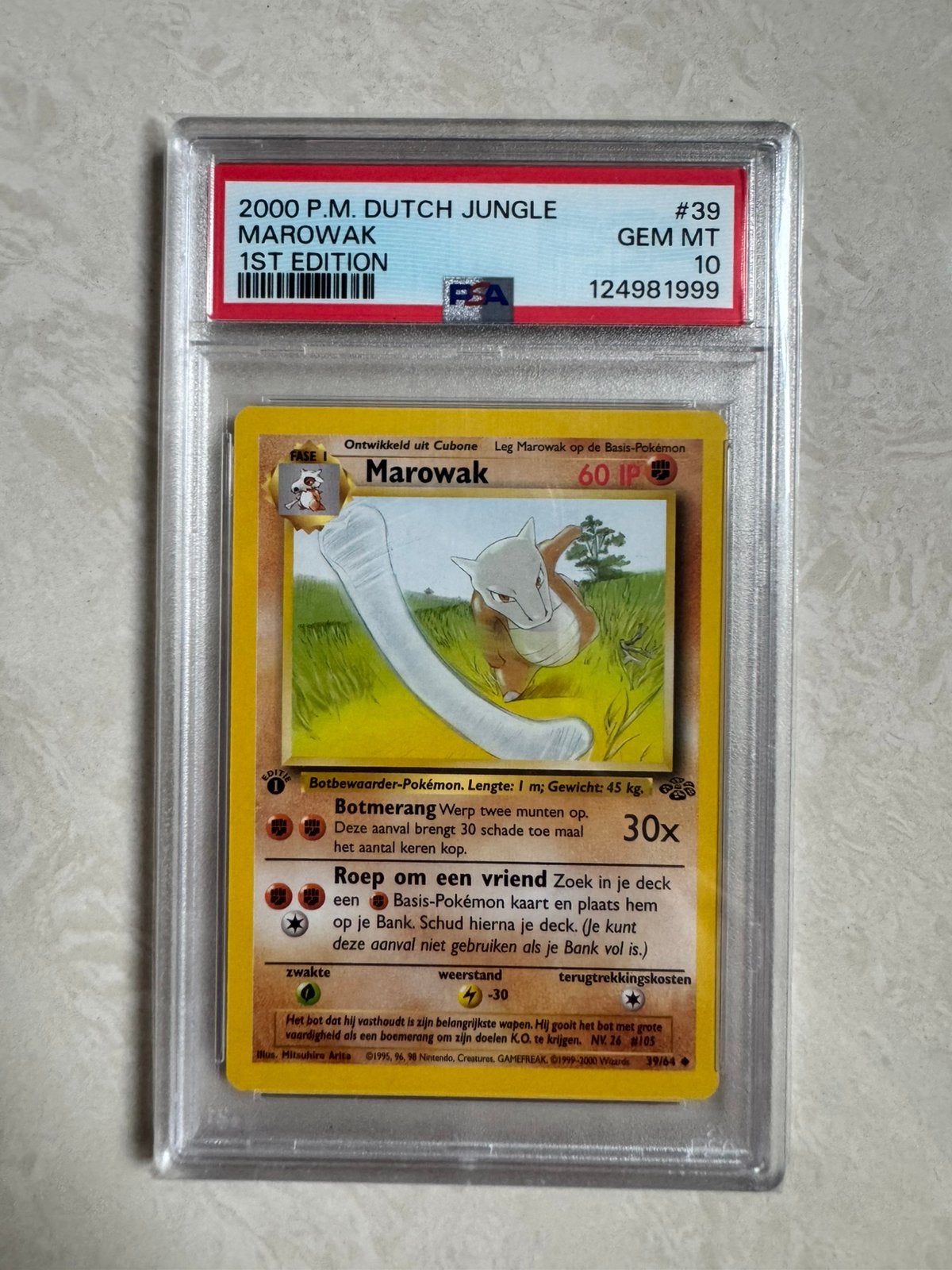Pokémon Marowak 1st Edition Jungle PSA 10 GEM MT