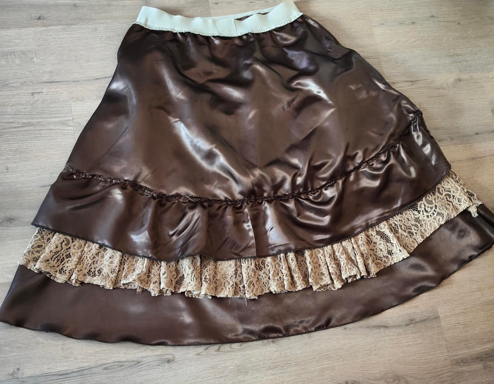 lange rok, m. 46 western, carnaval, themafeest, Kleding | Dames, Ophalen, Bruin, Maat 46/48 (XL) of groter, Zo goed als nieuw