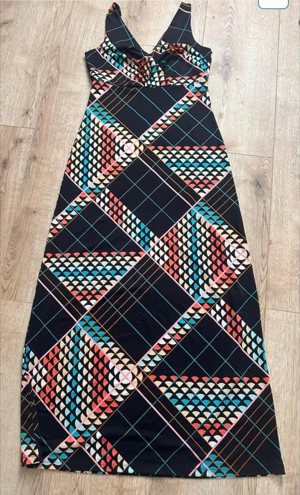 King Louie Maxi Jurk Maat M, Kleding | Dames, Jurken, Zo goed als nieuw, Maat 38/40 (M), Zwart, Onder de knie, Ophalen of Verzenden