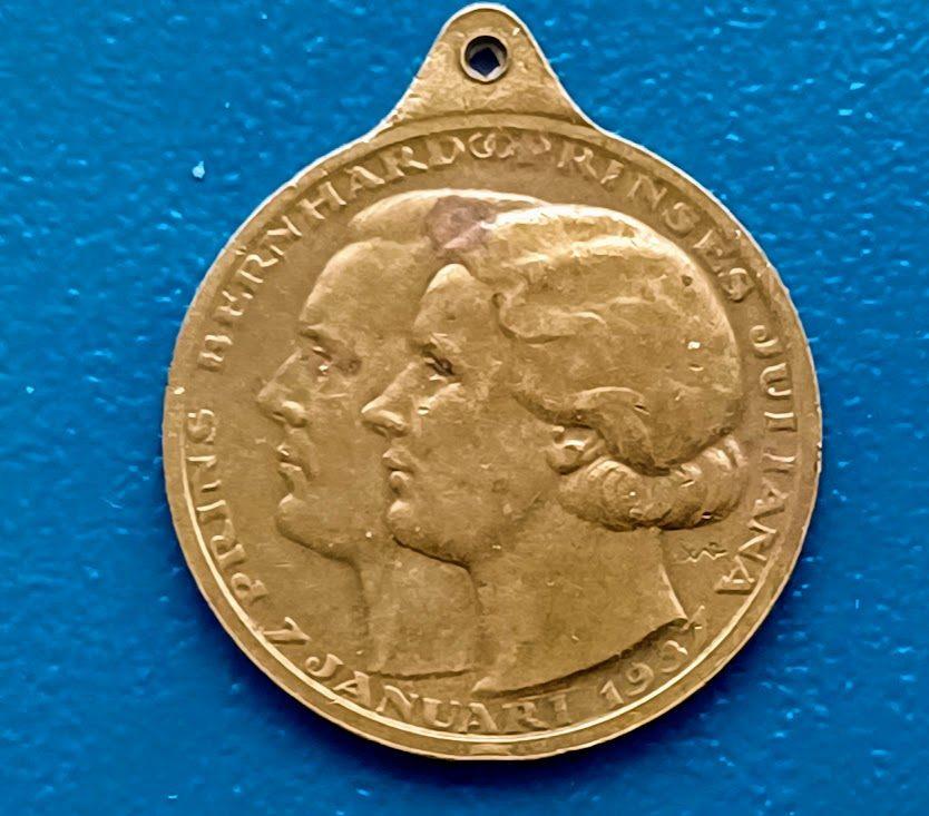 Amsterdam Huwelijk Prinses Juliana & Prins Bernhard - 1937, Verzenden, Brons, Nederland