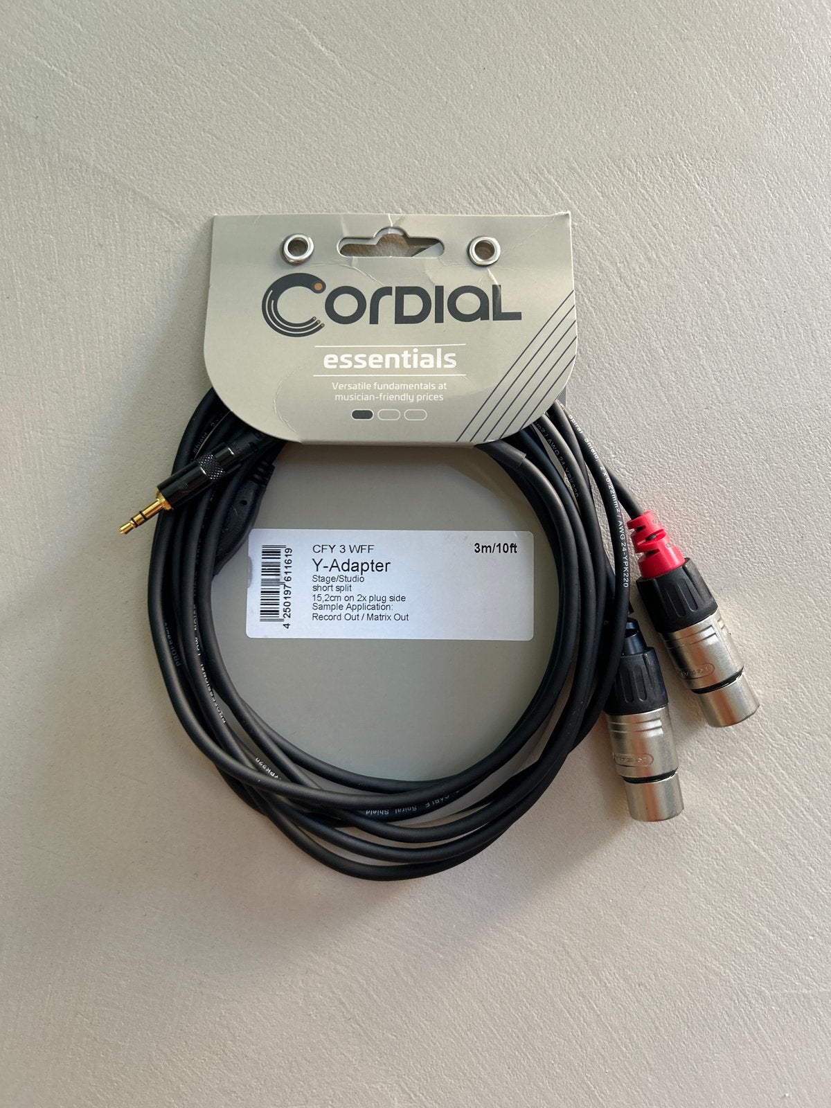 Cordial CFY 3 WFF Y-adapter kabel 3m, Muziek en Instrumenten, Ophalen of Verzenden, Nieuw, Apparatuur