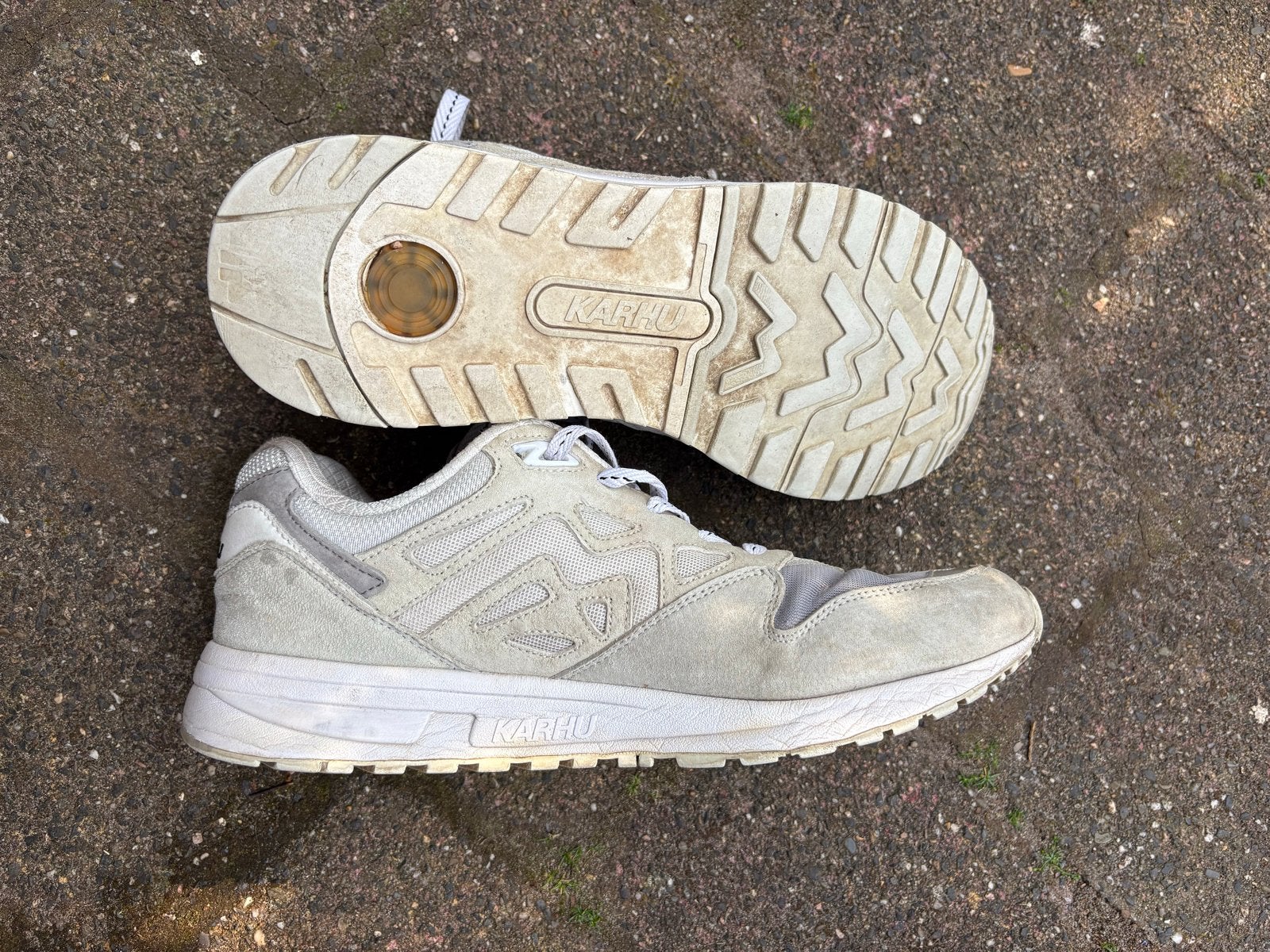 Karhu Legacy 96 Lage sneakers heren 44,5 lichtgrijs beige, Overige kleuren, Ophalen of Verzenden, Sneakers of Gympen, Gedragen