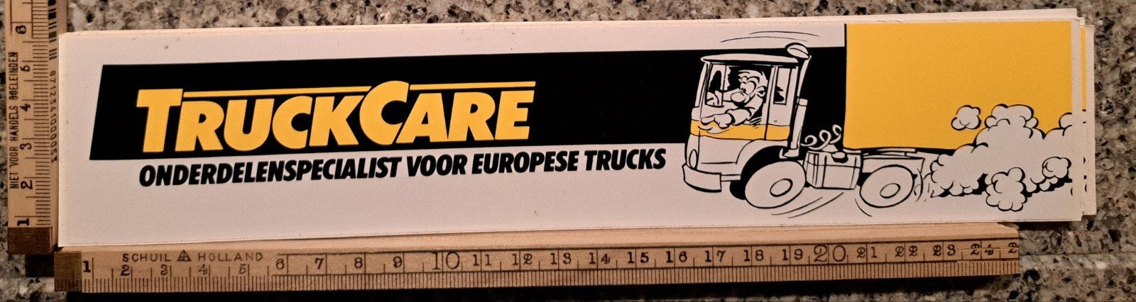 Vintage sticker TruckCare vrachtwagen vrachtauto autosticker, Verzamelen, Ophalen of Verzenden, Zo goed als nieuw