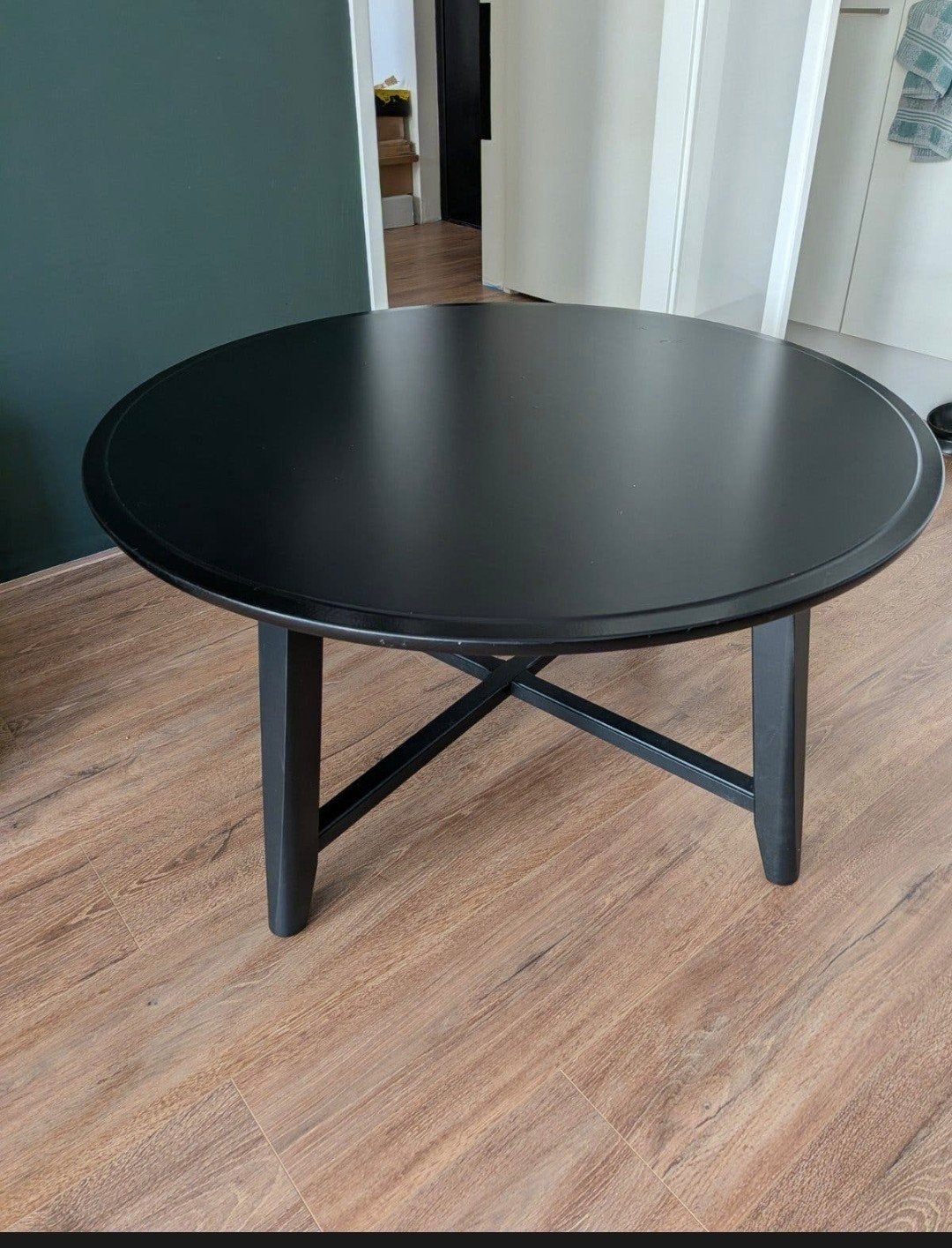 Stijlvolle zwarte ronde salontafel, Ophalen, 50 tot 100 cm, Rond, 50 tot 100 cm