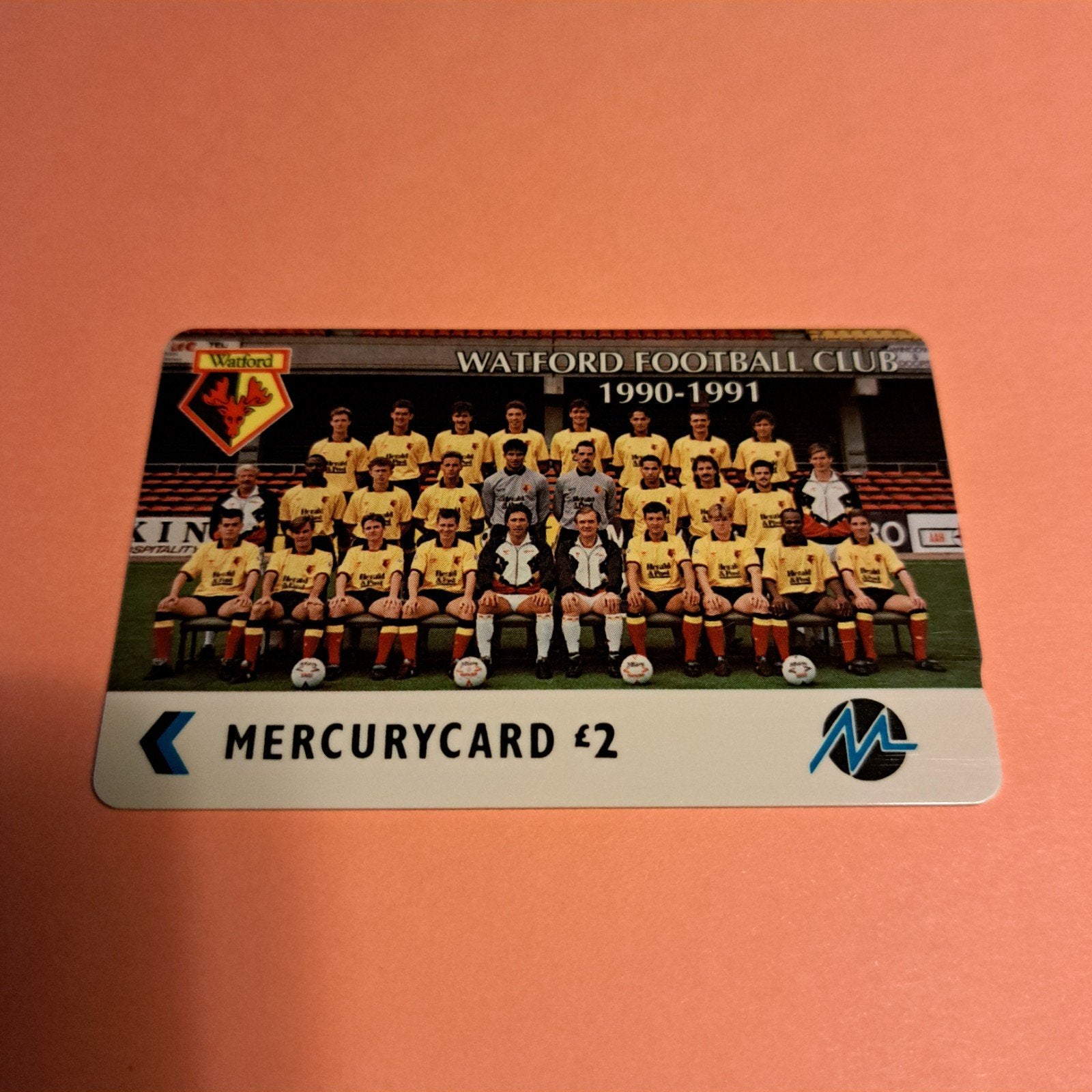 Watford Football Club Mercurycard 1990-1991, Ophalen of Verzenden, Gebruikt, Buitenlandse clubs, Overige typen