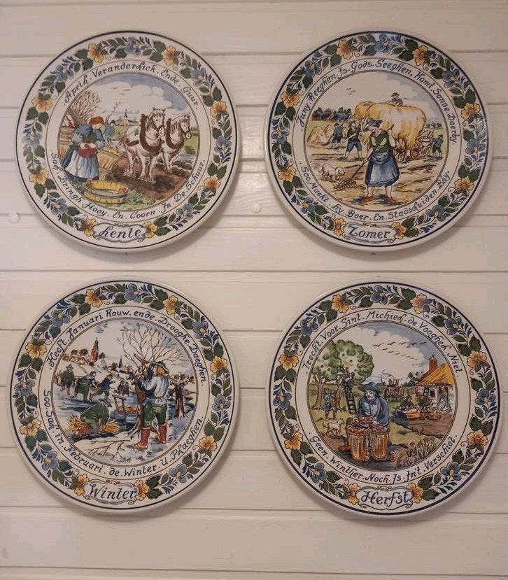 Goedewaagen Polychroom wandborden jaargetijden 24 cm Nieuwst, Ophalen of Verzenden