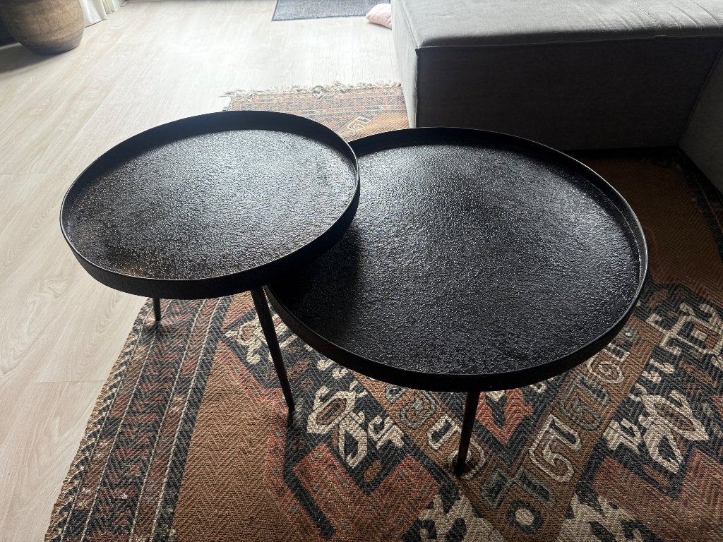WOOOD bijzettafels, Minder dan 55 cm, Metaal of Aluminium, Rond, Zo goed als nieuw