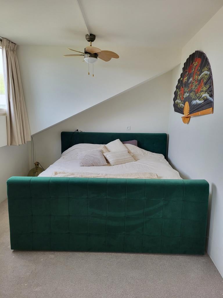 Tweepersoonsbed met lattenbodems luxe uitvoering, Tweepersoons, Ophalen of Verzenden, Zo goed als nieuw, 180 cm