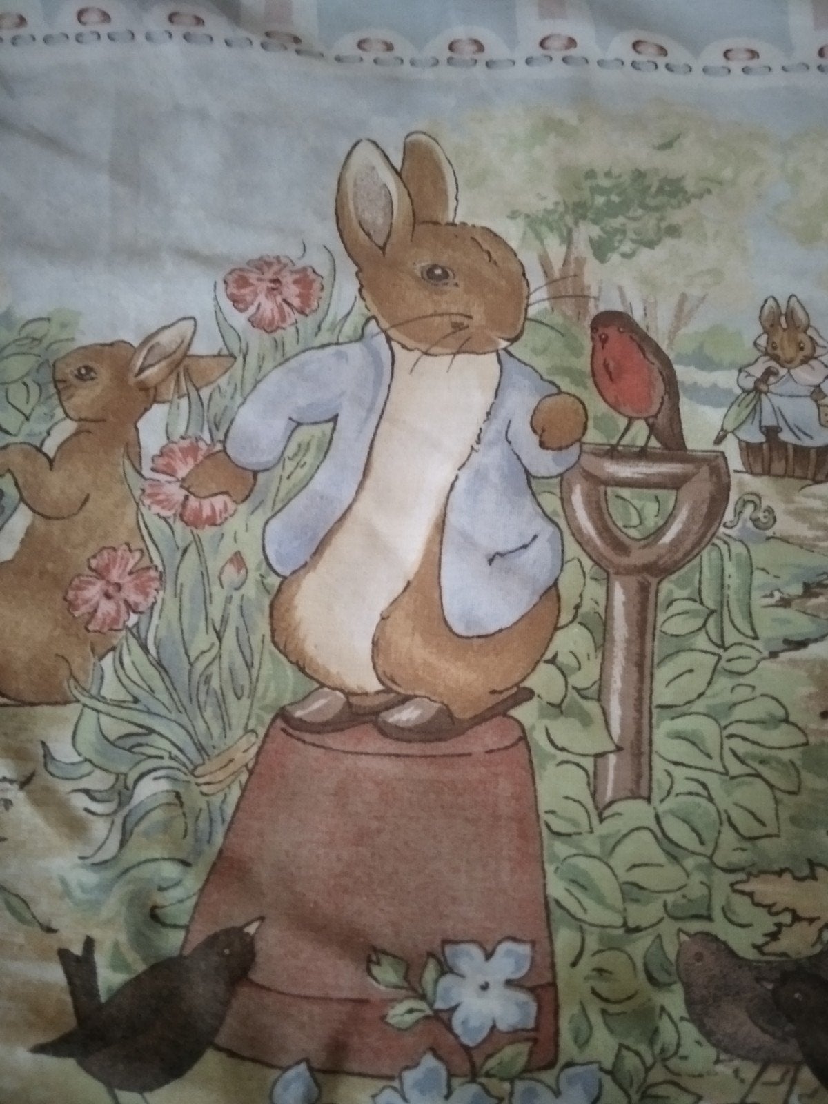 Peter Konijn, Peter Rabbit, dekbedovertrek, dekbedhoes,, Gebruikt, Eenpersoons, Blauw, Dekbedovertrek