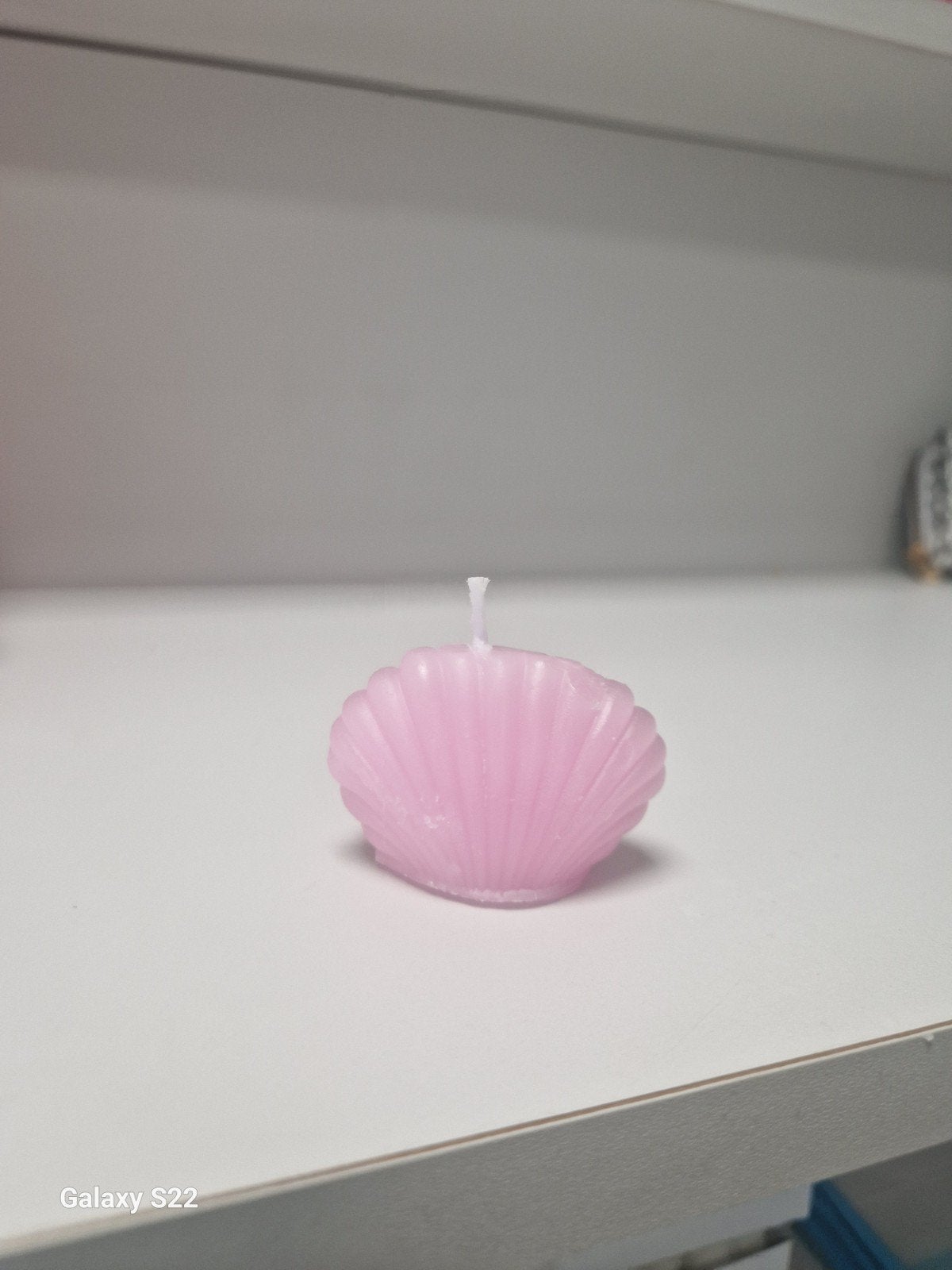 Roze schelp kaars, Huis en Inrichting, Ophalen of Verzenden, Nieuw, Overige materialen, Kaars