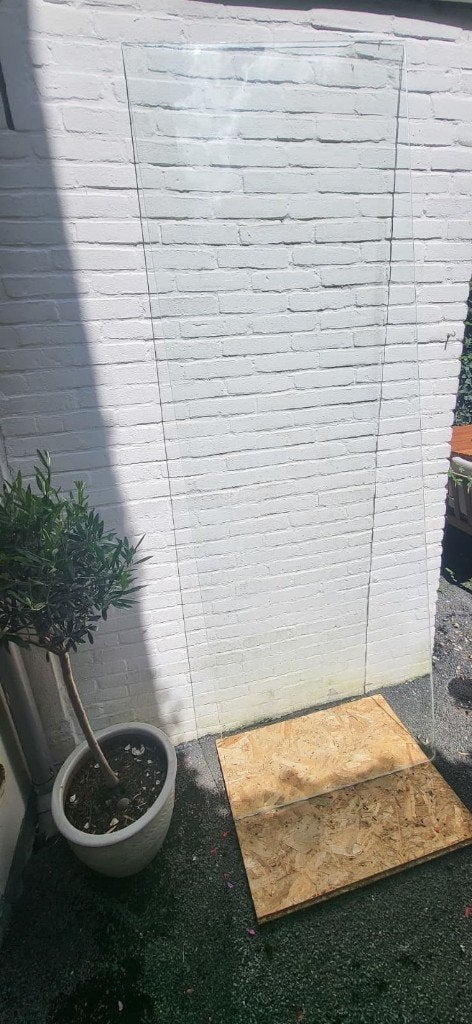 glasplaat gehard 222,5/225,5 x 77 x 0,7, Ophalen, Minder dan 80 cm, 160 cm of meer, Zo goed als nieuw