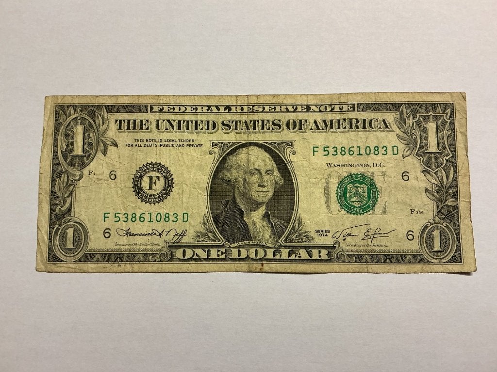 USA Washington 1 Dollar F serie1974, Postzegels en Munten, Bankbiljetten | Amerika, Verzenden, Noord-Amerika, Los biljet