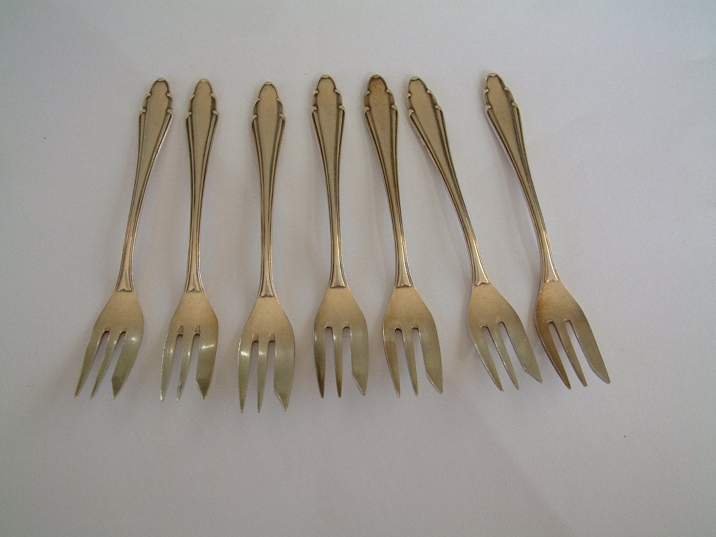 7 taartvorkjes Gowe silber, Antiek en Kunst, Antiek | Bestek, Ophalen of Verzenden
