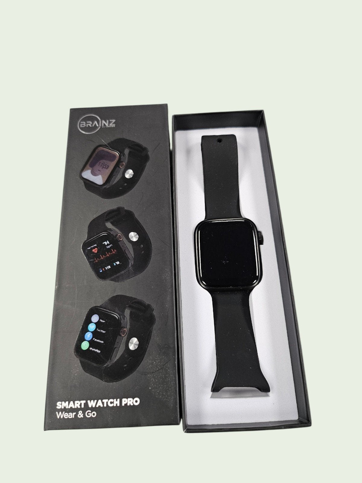 Brainz Smart Watch Pro - Zwart, Nieuw in Doos, Ophalen, Zwart, Nieuw, Brainz