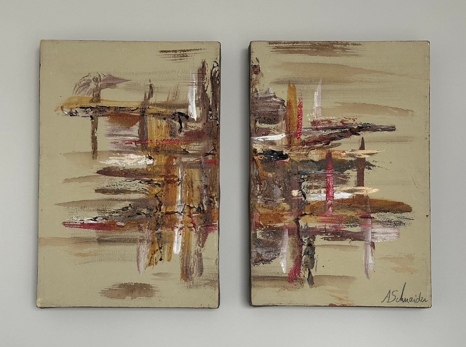 Abstract tweeluik, Ophalen of Verzenden