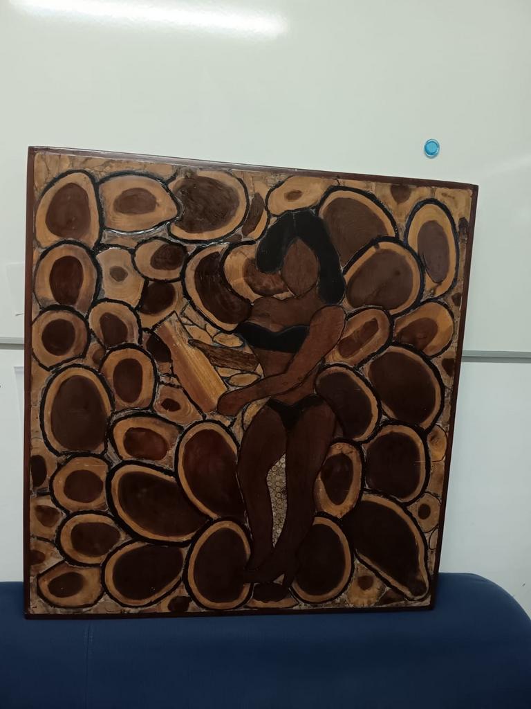 Uniek Surinaams houten kunstwerk - Gevangeniskunst, Antiek en Kunst, Ophalen