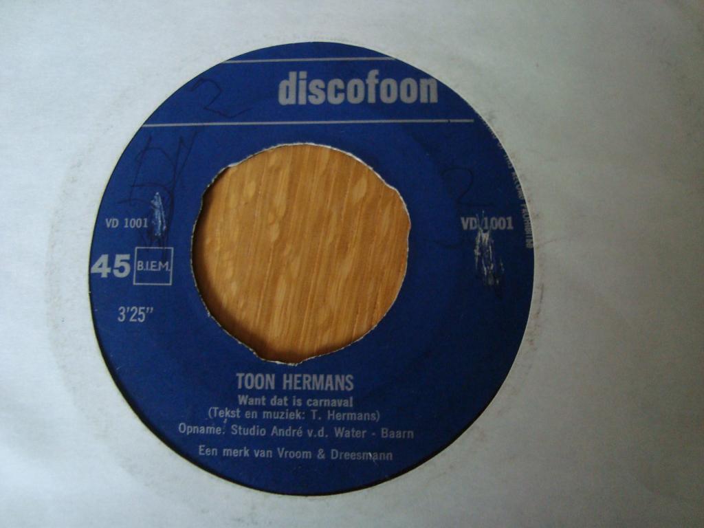Toon hermans - want dat is carnaval, Ophalen of Verzenden, Zo goed als nieuw, Nederlandstalig, Single