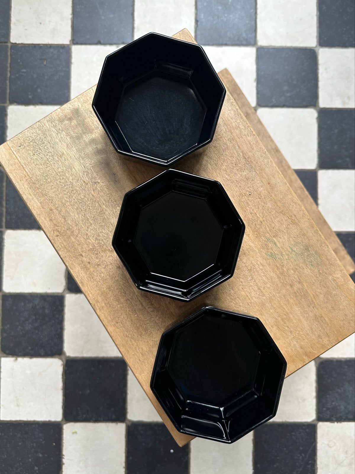Set van 3 Vintage Arcoroc Zwarte kommetjes, Ophalen of Verzenden