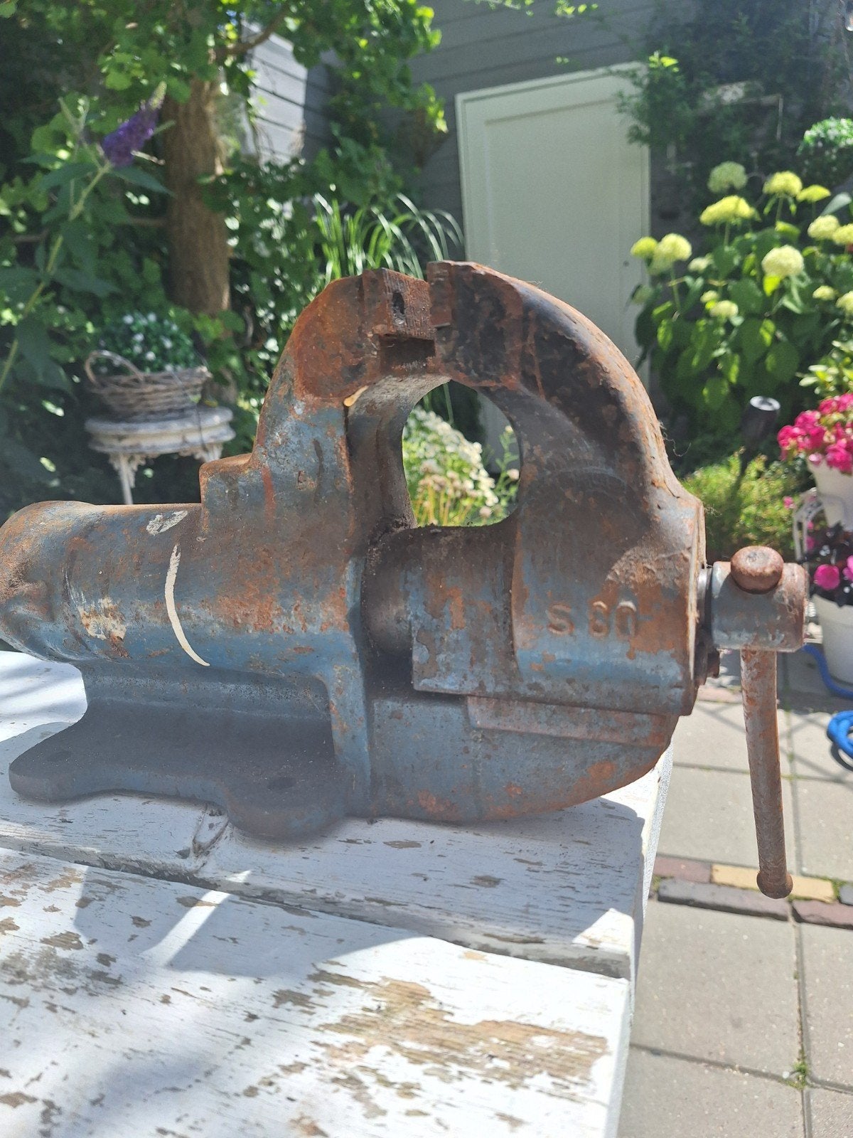 Robuuste S80 Bankschroef - Vintage Werkbank Gereedschap, Doe-het-zelf en Verbouw, Gereedschap | Handgereedschap, Ophalen of Verzenden