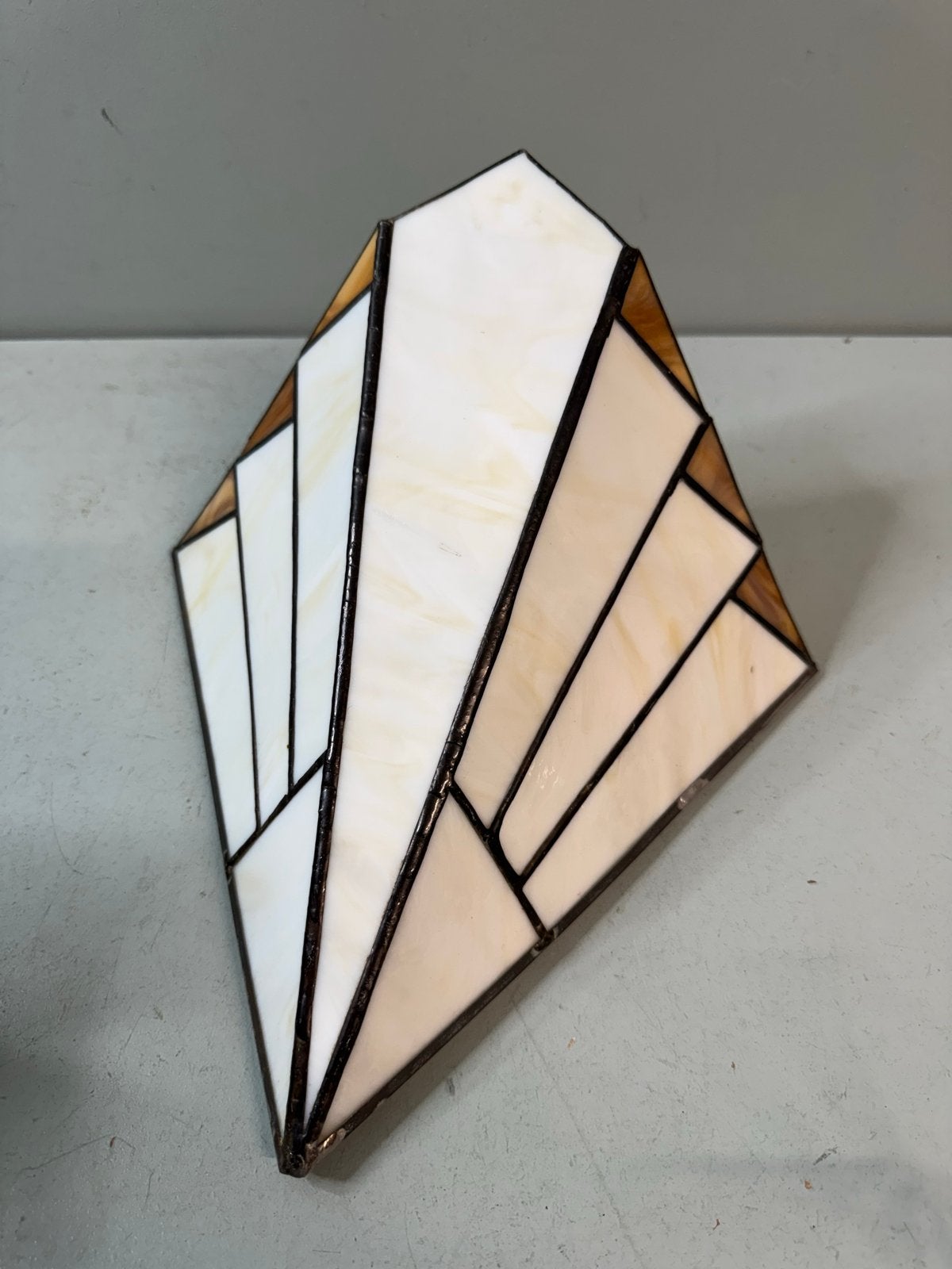 Vintage art Deco glas in lood Tiffany design tafellamp, Ophalen of Verzenden