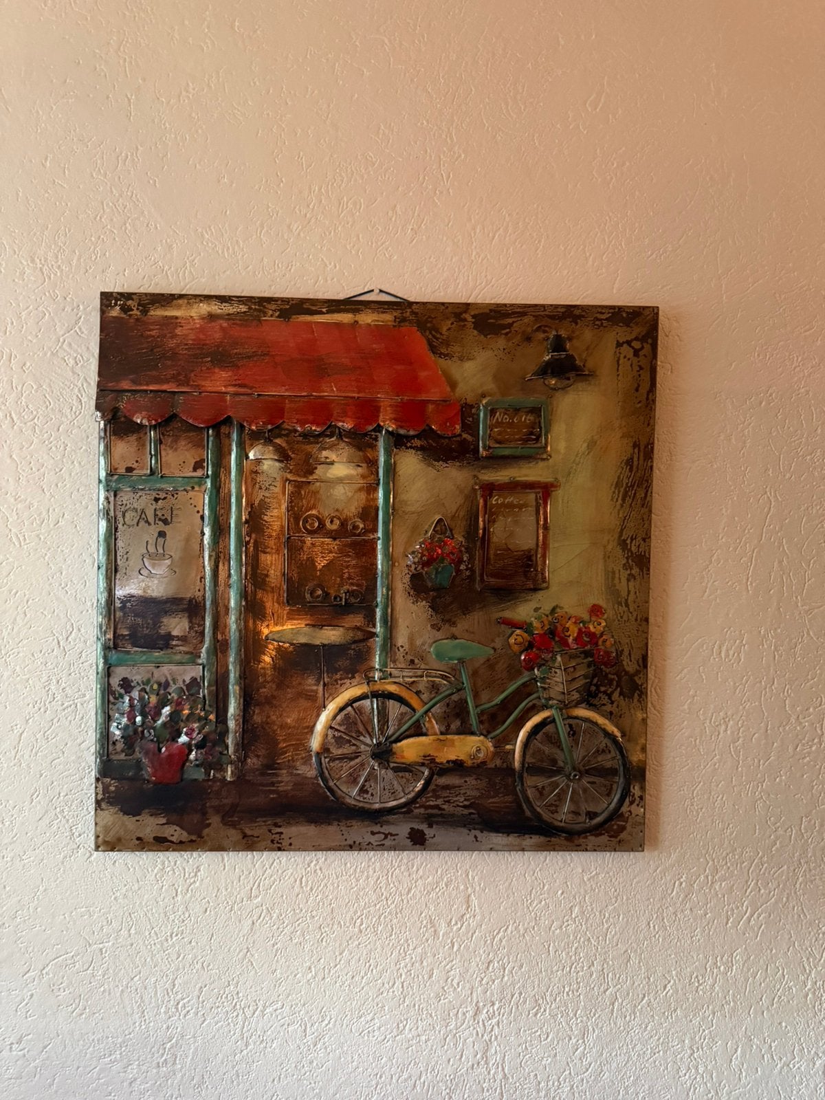Metalen 3d schilderij, Ophalen