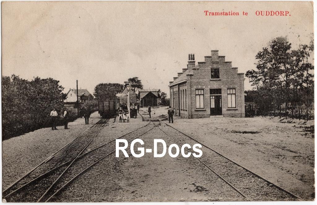 Ansichtkaart - Briefkaart Tram Station Ouddorp - RTM 1909, Ophalen of Verzenden, Voor 1920, Gelopen, Zuid-Holland