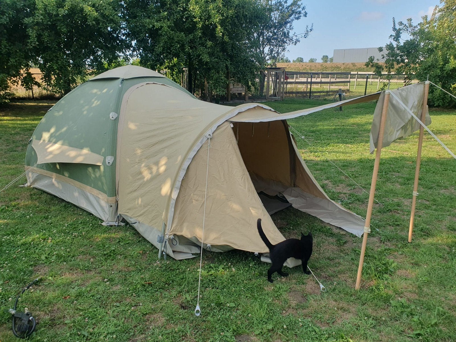 Karsten tent 200x200 met luifel te koop, Ophalen, Gebruikt, Tot en met 3