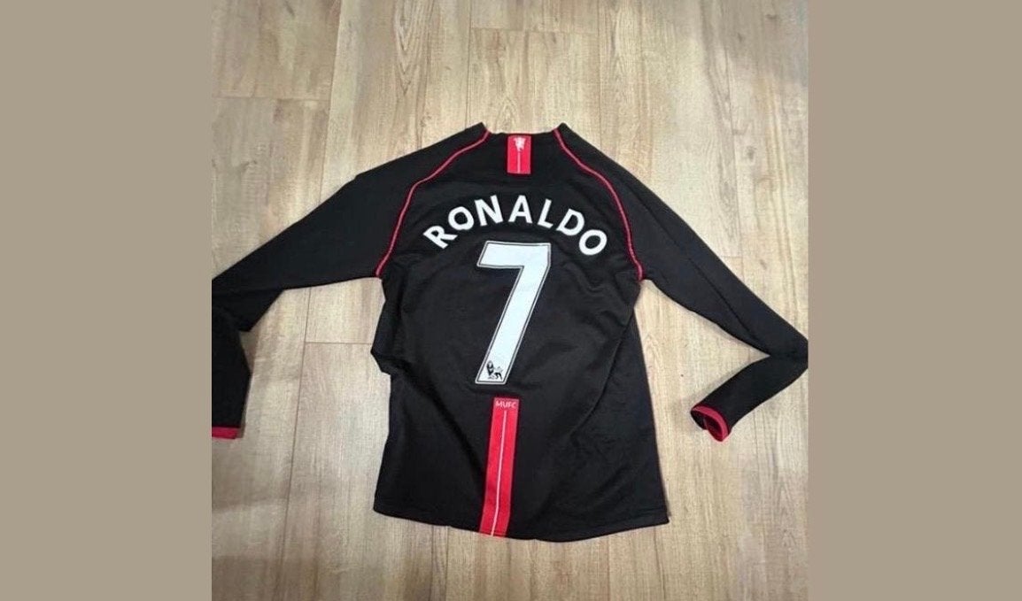 Ronaldo 7 Manchester United Thuisshirt Lange Mouwen, Sport en Fitness, Voetbal, Maat M, Ophalen of Verzenden, Gebruikt, Shirt