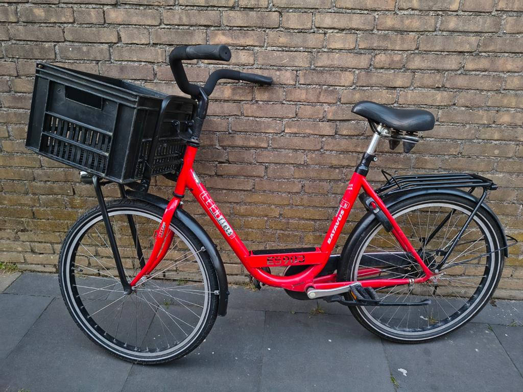 Batavus Stadsfiets met lage instap en krat, Terugtraprem, Batavus, Ophalen of Verzenden, 50 tot 53 cm