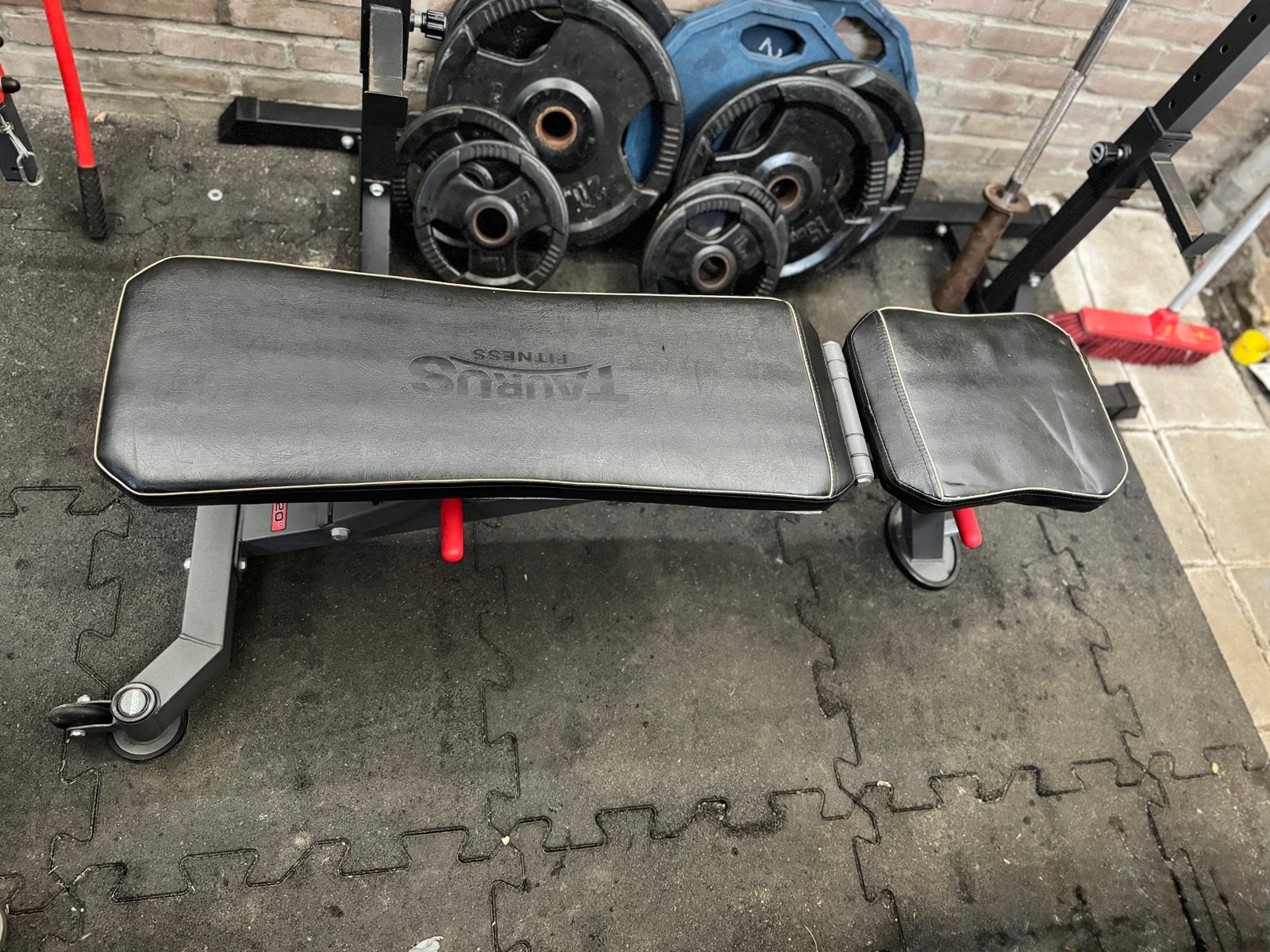 Homegym Compleet | 140kg totaal, fitness, cable, bench, Ophalen, Zo goed als nieuw, Fitnessbank