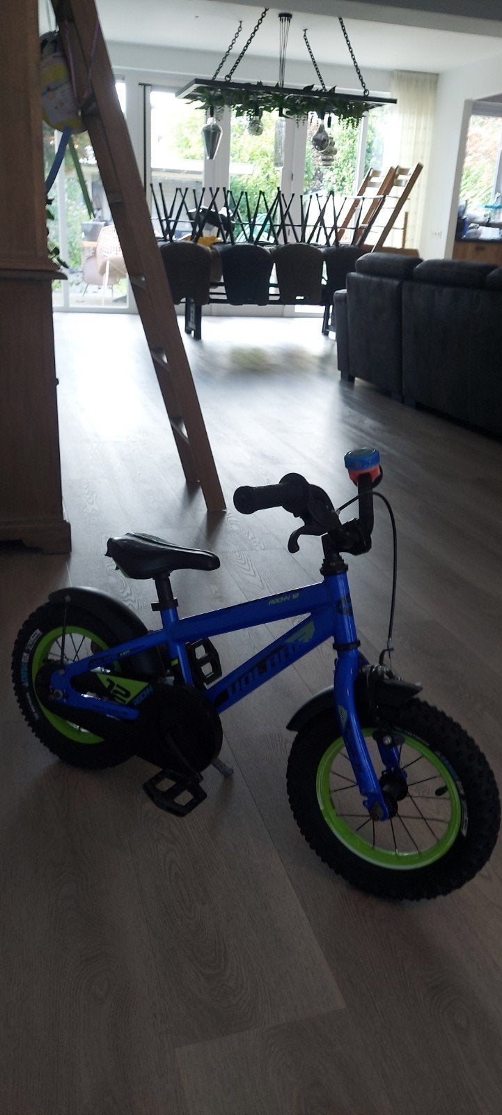 Foto 5 van Kinderfiets Volare Thombike 12 inch - Blauw/Groen