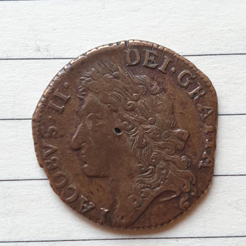 James II Gun Money small shilling 1689 issue 10r, Verzenden, Overige landen, Losse munt