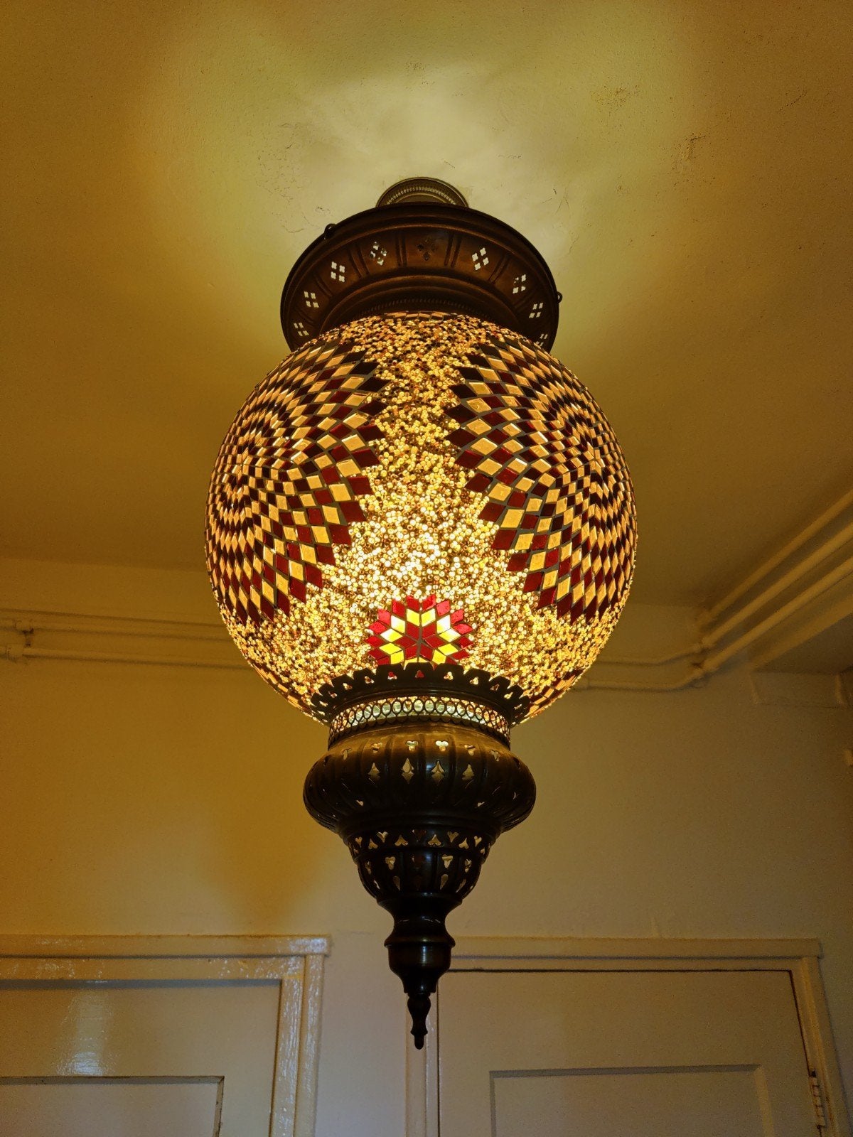 Oosterse Mozaïek Hanglamp, Ophalen, Oosters, Mozaïek, Exotisch, 50 tot 75 cm, Zo goed als nieuw