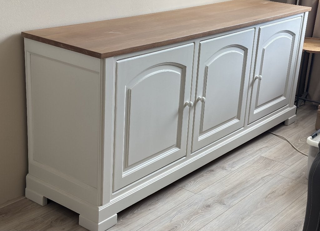 dressoir en vitrinekast, Ophalen, Met lade(s), 150 tot 200 cm, Eikenhout