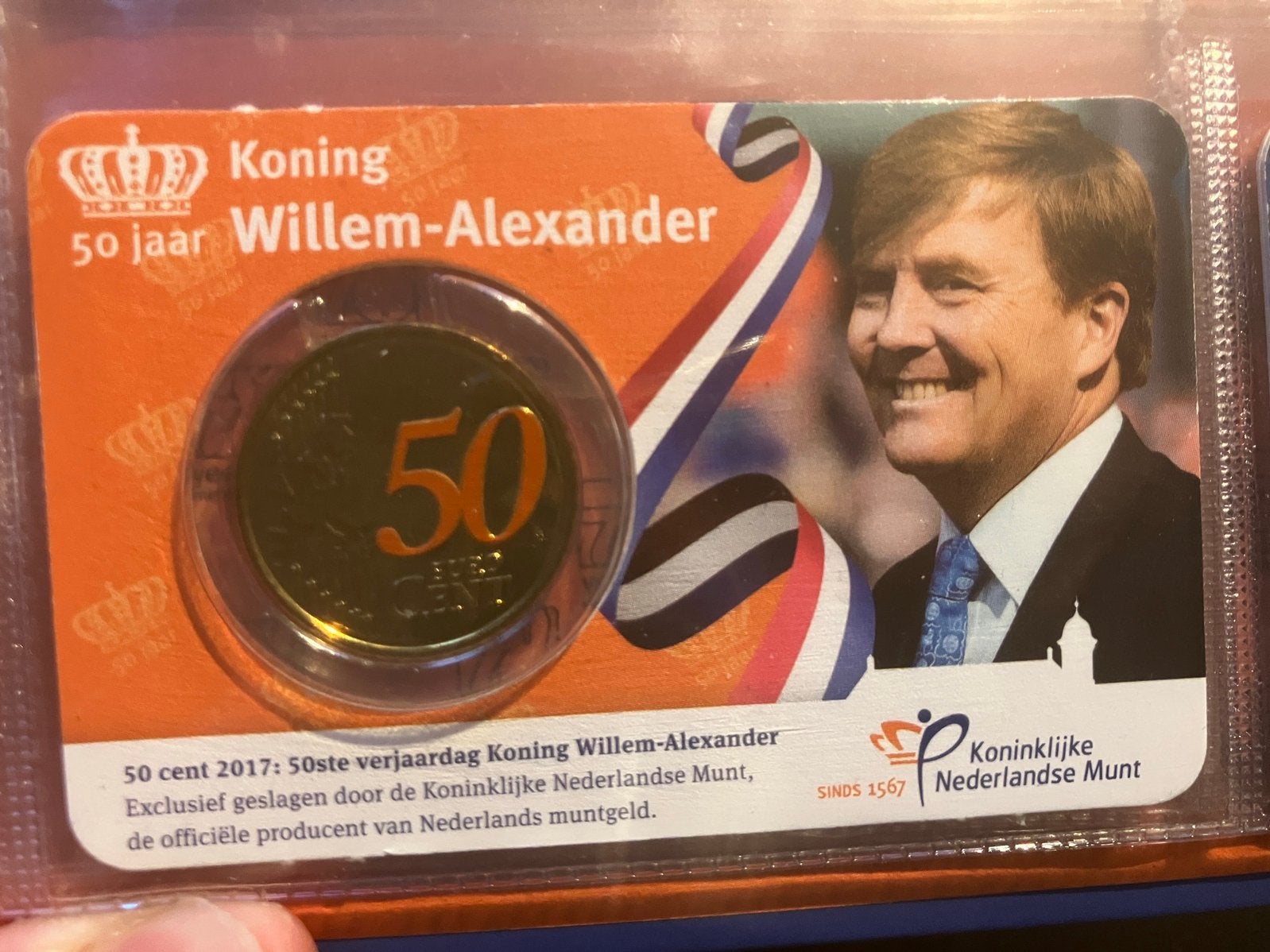 Coincard 50 Jaar Koning Willem-Alexander, Verzenden, Koningin Beatrix, Euro's, Losse munt