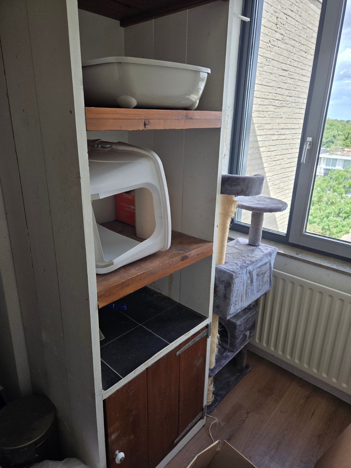 steigerhouten kast, Ophalen, Gebruikt