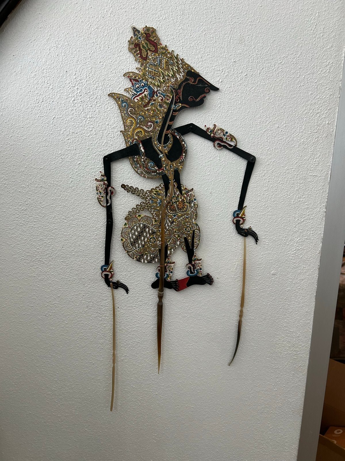 Wayang Kulit - Traditionele Indonesische Schaduwpop, Ophalen, Natuurlijk materiaal, Handgemaakt, Indonesië