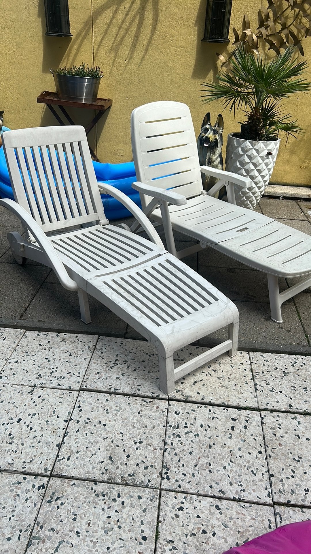 Ligbedden kunststof Hartmann €25 p/st gebruikte staat!, Tuin en Terras, Ligbedden, Ophalen, Gebruikt, Kunststof
