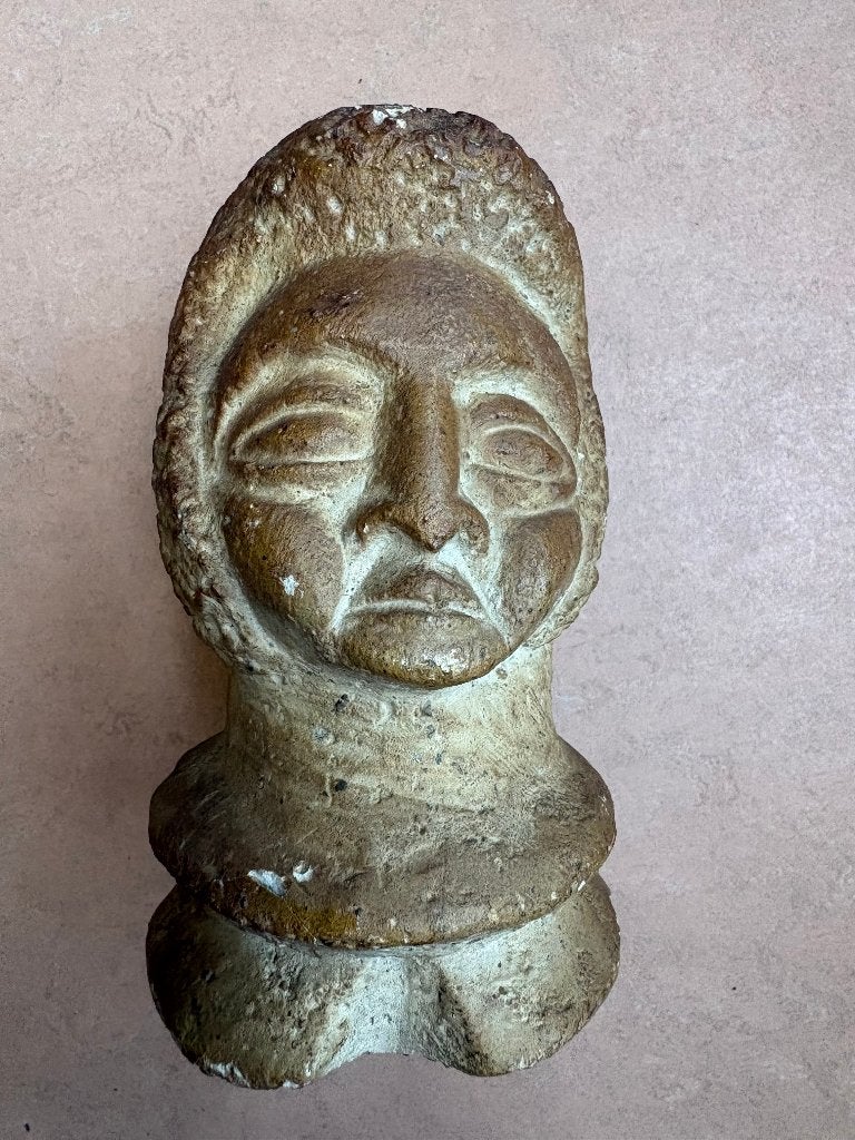 Mysterieus beeld van een Januskop, Minder dan 20 cm, Buste, Ophalen of Verzenden, Handgemaakt