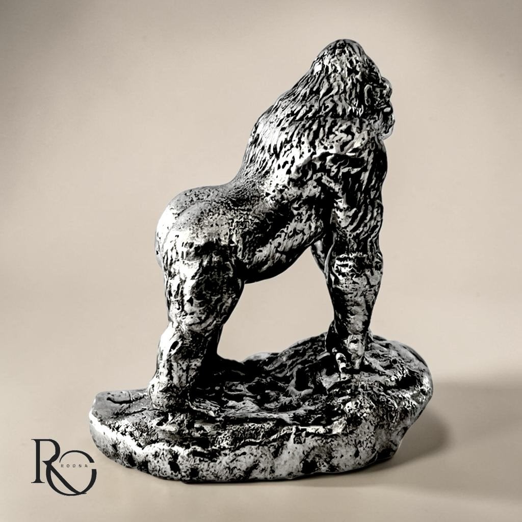 Zilveren gorilla miniatuur 925 sterling zilver, Ophalen of Verzenden, Zilver