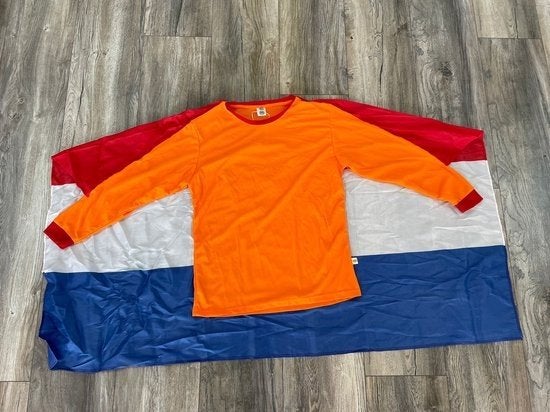 WK Fanshirt Oranje met Vlag als Cape - Oversized Model, Ophalen, Nieuw, Overige maten, Oranje