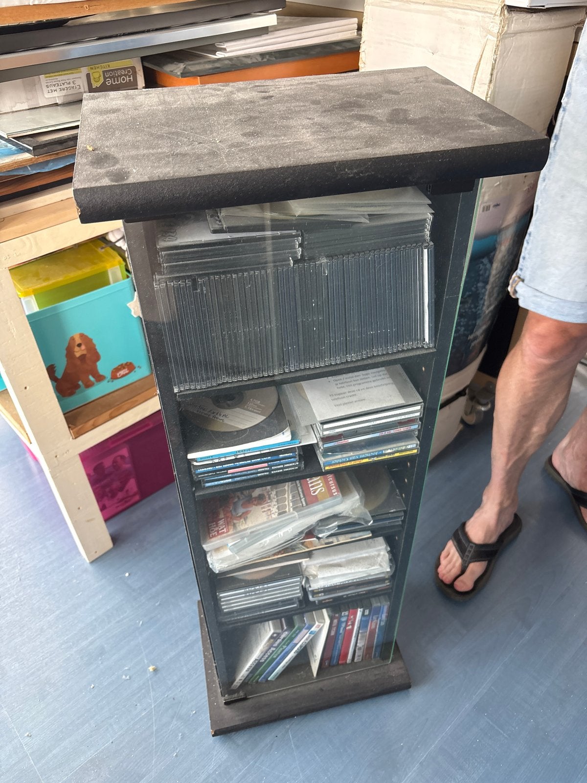 CD/DVD-rek met glazen zijkanten, Ophalen, Gebruikt, 75 tot 150 discs, Glas