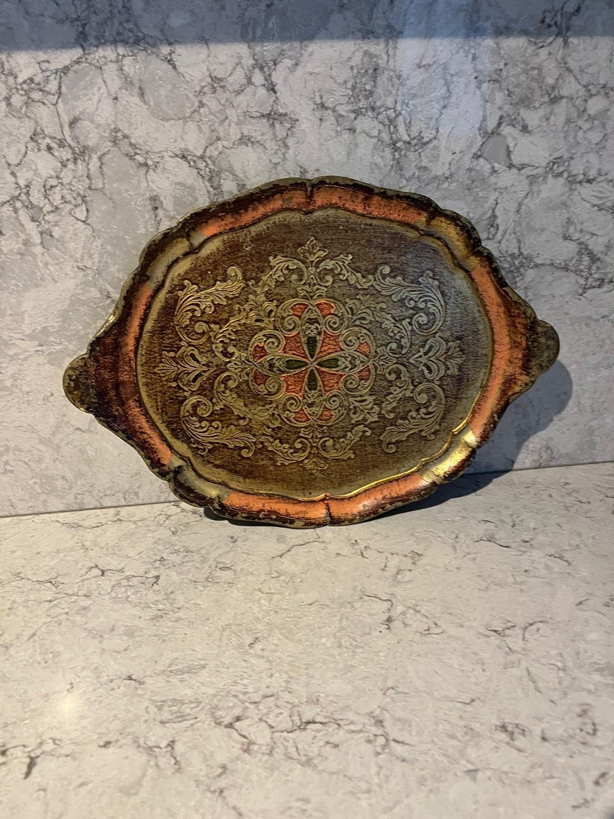 Vintage Decoratieve Dienblad met Barok Patroon, Ophalen of Verzenden